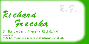 richard frecska business card